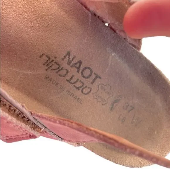 Naot Kayla Sandals Tan Suede Leather Cork Footbed Womens Size 7 / 37 - Picture 8 of 9